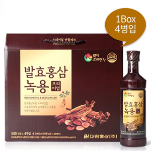 [대한홍삼] 백세장수 발효홍삼 녹용 프리미엄 500ml x 4병